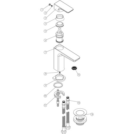 AJAX105795 Ajax Burgh Matt Black Basin Mixer with Waste (2)