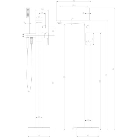 AJAX105798 Ajax Burgh Matt Black Floorstanding Bath Shower Mixer (3)