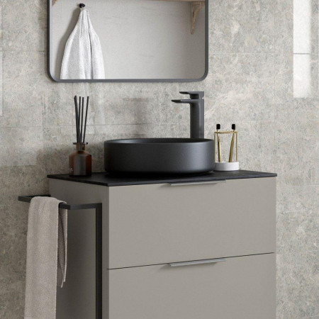 AJAX105797 Ajax Burgh Matt Black Tall Basin Mixer Lifestyle