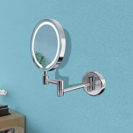 AJAX107587 Ajax Bywood Chrome Rounded LED Cosmetic Mirror Lifestyle