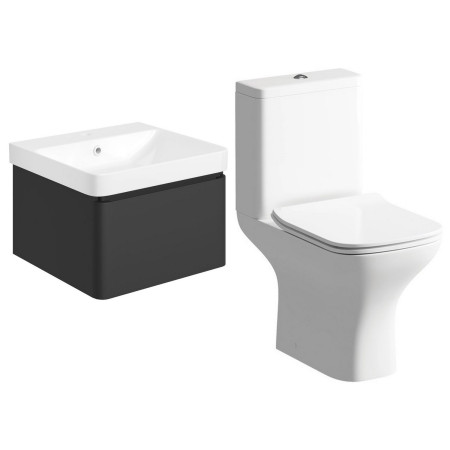 AJAX116341 Ajax Caenby 500mm Matt Black Bathroom Furniture Set