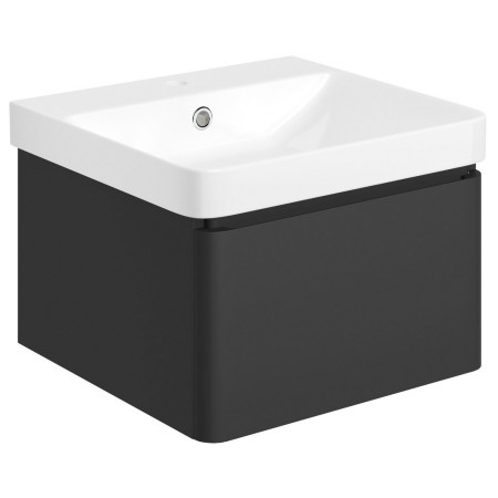 Ajax Caenby 500mm Wall Hung Vanity Unit with Basin in Matt Black