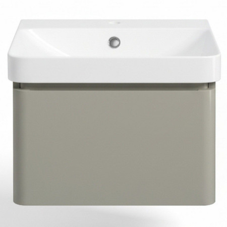 AJAX108930 Ajax Caenby 500mm Wall Hung Vanity Unit with Basin in Matt Latte Front View