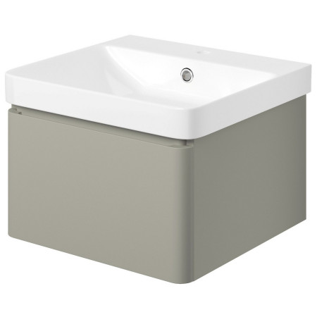 AJAX108930 Ajax Caenby 500mm Wall Hung Vanity Unit with Basin in Matt Latte Side View