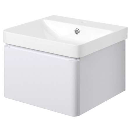 AJAX108927 Ajax Caenby 500mm Wall Hung Vanity Unit with Basin in Matt White Cut Out
