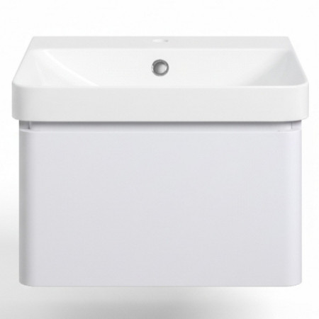AJAX108927 Ajax Caenby 500mm Wall Hung Vanity Unit with Basin in Matt White Front View