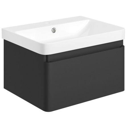 Ajax Caenby 600mm Wall Hung Vanity Unit with Basin in Matt Black
