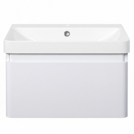 AJAX108928 Ajax Caenby 600mm Wall Hung Vanity Unit with Basin in Matt White Front View