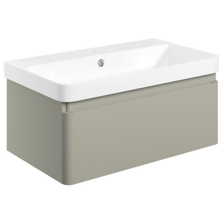 Ajax Caenby 800mm Wall Hung Vanity Unit with Basin in Matt Latte