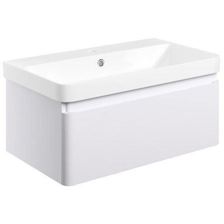 Ajax Caenby 800mm Wall Hung Vanity Unit with Basin in Matt White