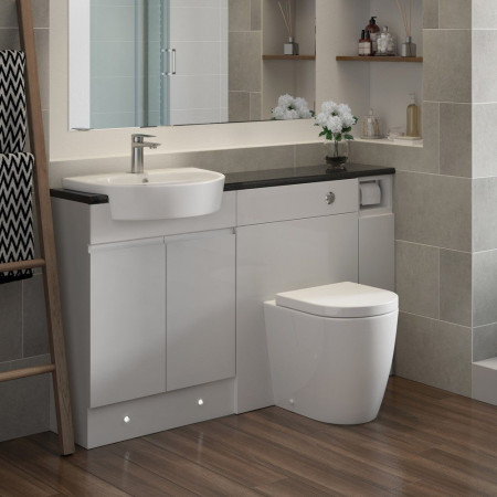 AJAX1860 Ajax Caistor Rimless Back to Wall WC with Soft Close Seat Lifestyle