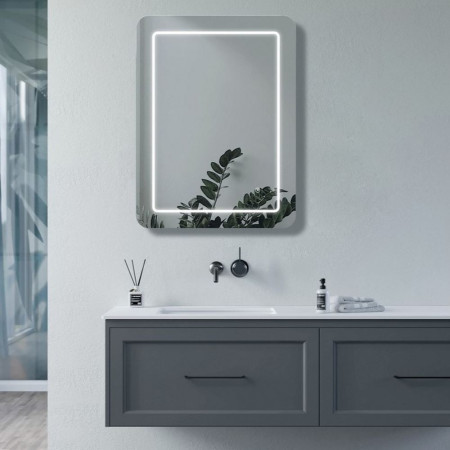 AJAX106293 Ajax Calver 700 x 500mm Rectangular LED Bathroom Mirror Lifestyle