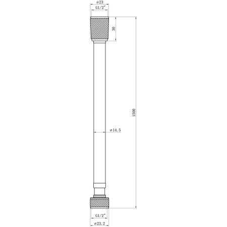 AJAX105880 Ajax Chrome 1500mm PVC Shower Hose Dimensions