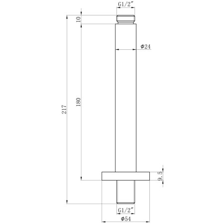 AJAX105871 Ajax Chrome Round 180mm Ceiling Mounted Shower Arm (3)