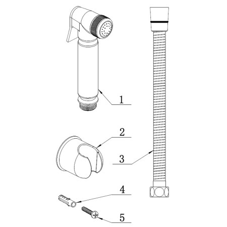 AJAX106797 Ajax Chrome Round Douche Spray Parts Diagram