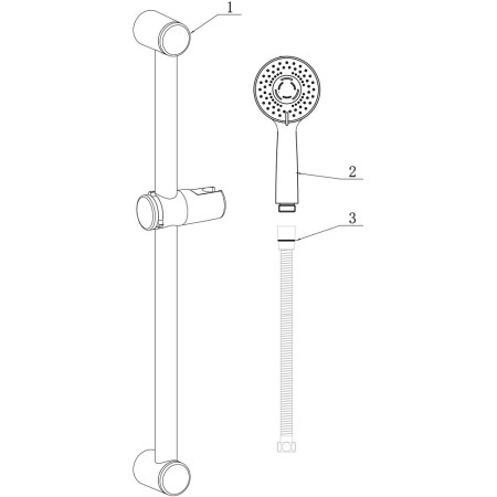 AJAX105856 Ajax Chrome Round Slider Rail Kit and Three Spray Handset (2)