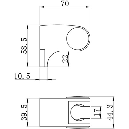 AJAX105873 Ajax Chrome Round Wall Bracket (2)