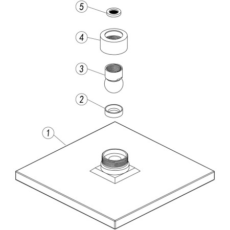 AJAX105859 Ajax Hedon Chrome Squared 200mm ABS Fixed Shower Head Parts Diagram