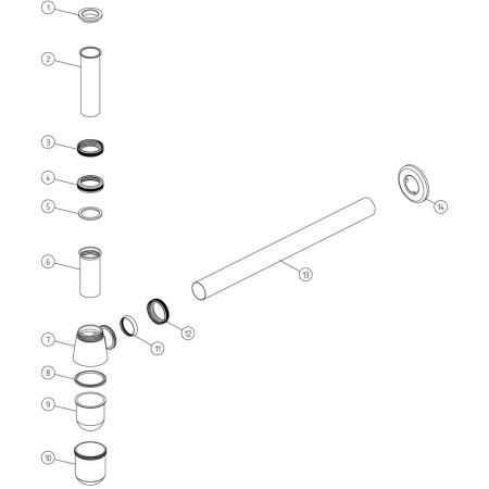 AJAX105685 Ajax Chrome Universal Bottle Trap Parts Diagram