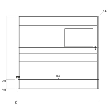 CONTOUR-900FLOORCAB-GWTE/CONTOUR-900BASIN Ajax Contour 900mm Floor Cabinet in High Gloss White with Basin (2)
