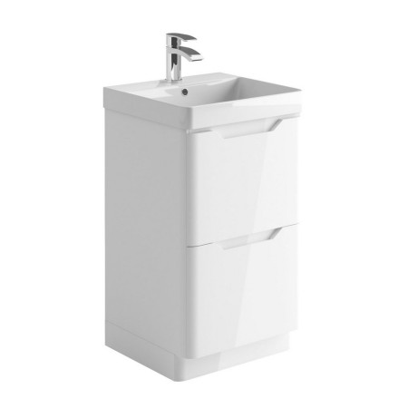 CURVEFURN008 Ajax Curve 500mm Vanity Unit in Gloss White with Basin