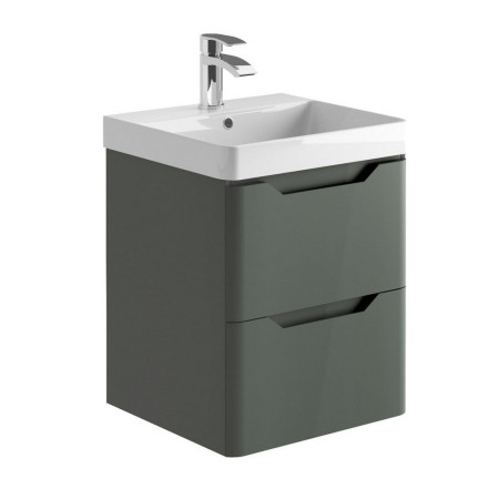 CURVEFURN009/EVE001 Ajax Curve 500mm Wall Vanity Unit in Anthracite with Basin