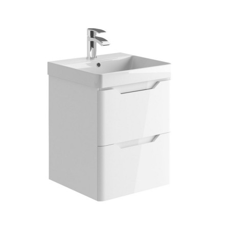 CURVEFURN012 Ajax Curve 500mm Wall Vanity Unit in Gloss White with Basin