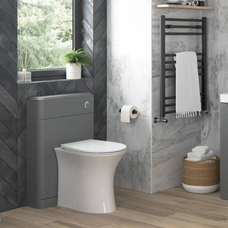 AJAX100525 Ajax Donnington Rimless Back to Wall WC with Seat Lifestyle