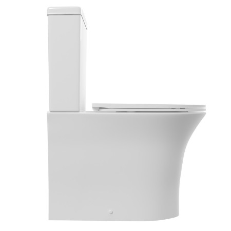 AJAX104938 Ajax Donnington Rimless Close Coupled WC with Seat Side View