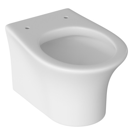 AJAX104937 Ajax Donnington Rimless Wall Hung WC with Seat Top View without Seat