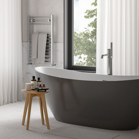 AJAX104122 Ajax Dunholme 1700 x 780mm Grey Freestanding Bath Lifestyle