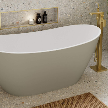 AJAX116165 Ajax Dunholme 1700 x 780mm Matt Latte Freestanding Bath Lifestyle