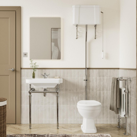 AJAX116020 Ajax Edlington 810mm 1TH Basin with Chrome Washstand Bathroom Setting