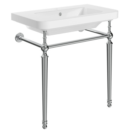 Ajax Edlington 810mm 1TH Basin with Chrome Washstand