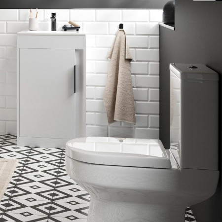 AJAX105321 Ajax Elsham 510mm Gloss White Floor Standing Vanity Unit with Basin Lifestyle