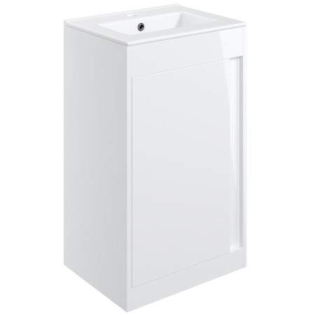 Ajax Elsham 510mm Gloss White Floor Standing Vanity Unit with Basin