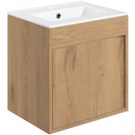 Ajax Elsham 510mm Seville Oak Wall Hung Vanity Unit with Basin