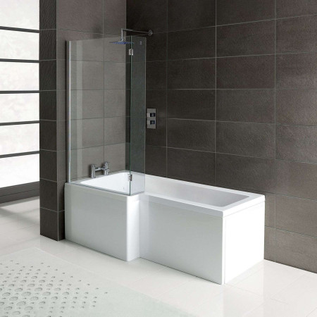 Ajax Essentials L Shaped Left Hand 1700 x 700mm Shower Bath Set