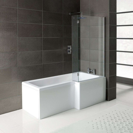 Ajax Essentials L Shaped Right Hand 1700 x 700mm Shower Bath Set