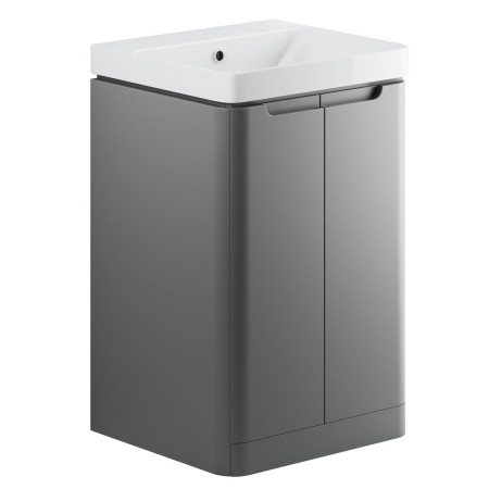 Ajax Ferriby 500mm Floor Standing Matt Grey Vanity Unit with Basin