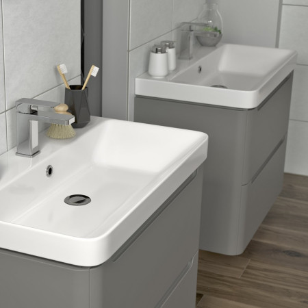 AJAX96037 Ajax Ferriby 500mm Wall Hung Matt Grey Vanity Unit with Basin Close Up