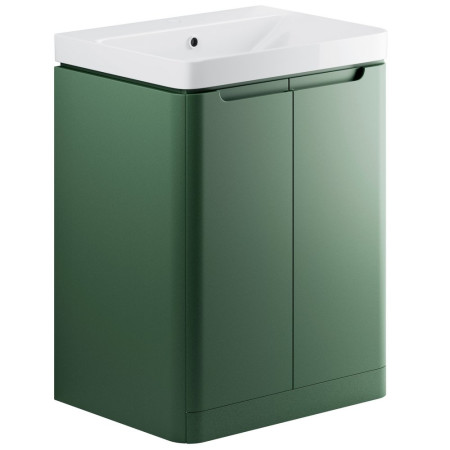 Ajax Ferriby 600mm Floor Standing Matt Sage Green Vanity Unit with Basin