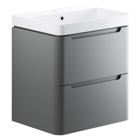 Ajax Ferriby 600mm Wall Hung Matt Grey Vanity Unit with Basin