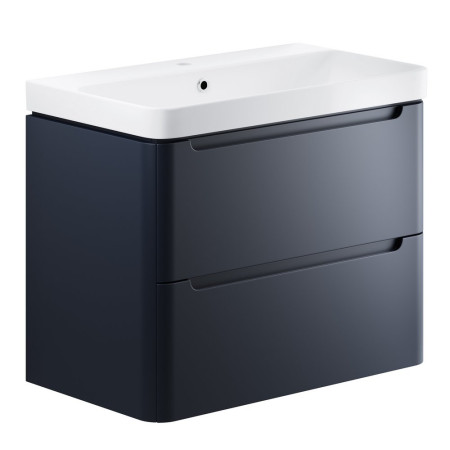 Ajax Ferriby 800mm Wall Hung Matt Indigo Vanity Unit with Basin