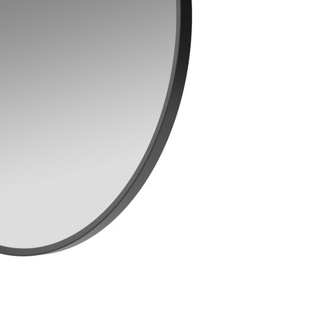 AJAX106262 Ajax Gedney 500mm Rounded Matt Black Bathroom Mirror Profile Closeup