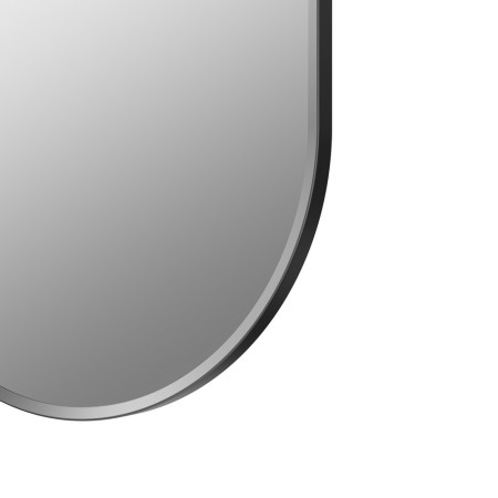 AJAX106266 Ajax Gedney 800 x 400mm Oblong Matt Black Bathroom Mirror Profile Closeup