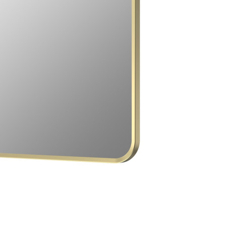 AJAX106268 Ajax Gedney 800 x 600mm Rectangular Brushed Brass Bathroom Mirror Closeup