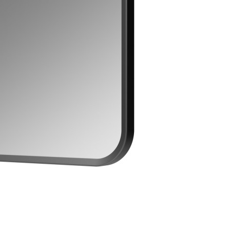 AJAX106269 Ajax Gedney 800 x 600mm Rectangular Matt Black Bathroom Mirror Frame Closeup