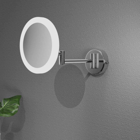 AJAX107591 Ajax Glenfield Chrome Rounded LED Cosmetic Mirror Lifestyle