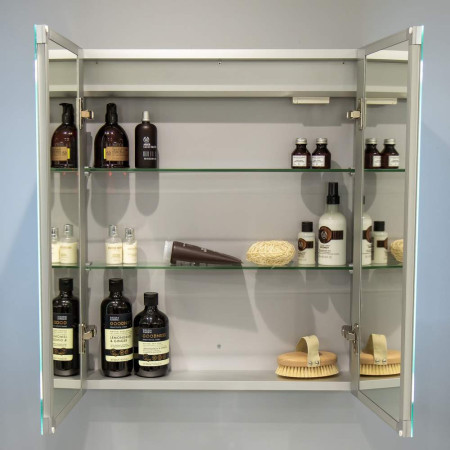 AJAX106300 Ajax Grasby 600mm Double Door LED Mirror Cabinet Open View